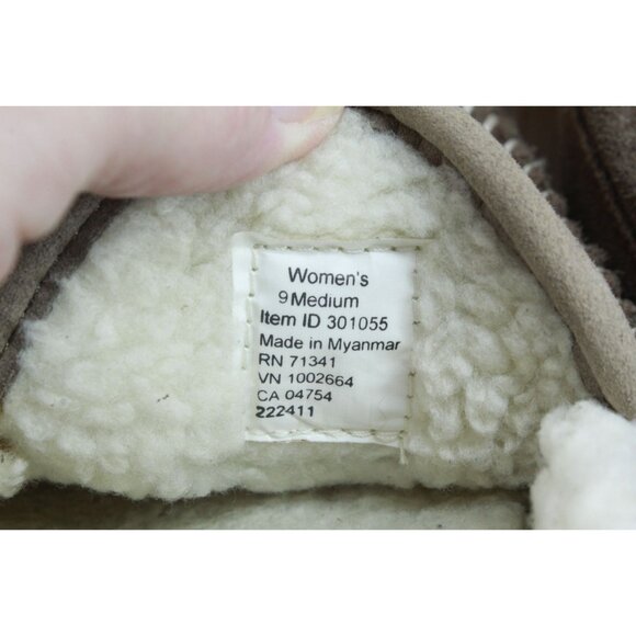LL Bean Mountain Slippers Moccasin Suede Dark Cement Size 9 M - Picture 9 of 9